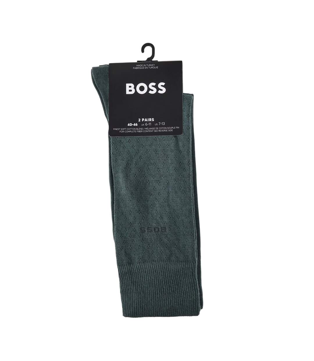 Lot De 2  Chaussettes Motif/style À Pois Homme Vert Foncé Boss-2