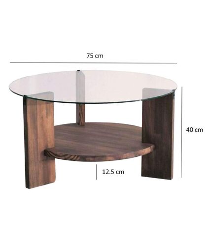 Table basse en bois et verre Mondo