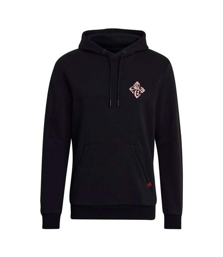 Mens Cotton Blend Drawstring Hoodie Black Five Ten