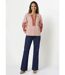 Blouse rayée avec broderies feuillages-3