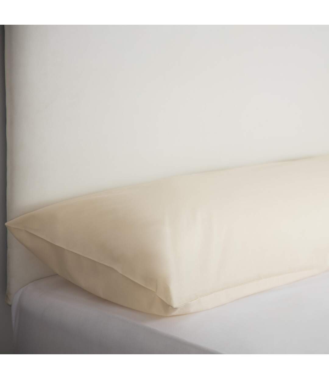 Belladorm easycare percale bolster pillowcase cream Belledorm-1