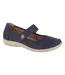 Womens/ladies Leather Mary Janes Blue Boulevard-1