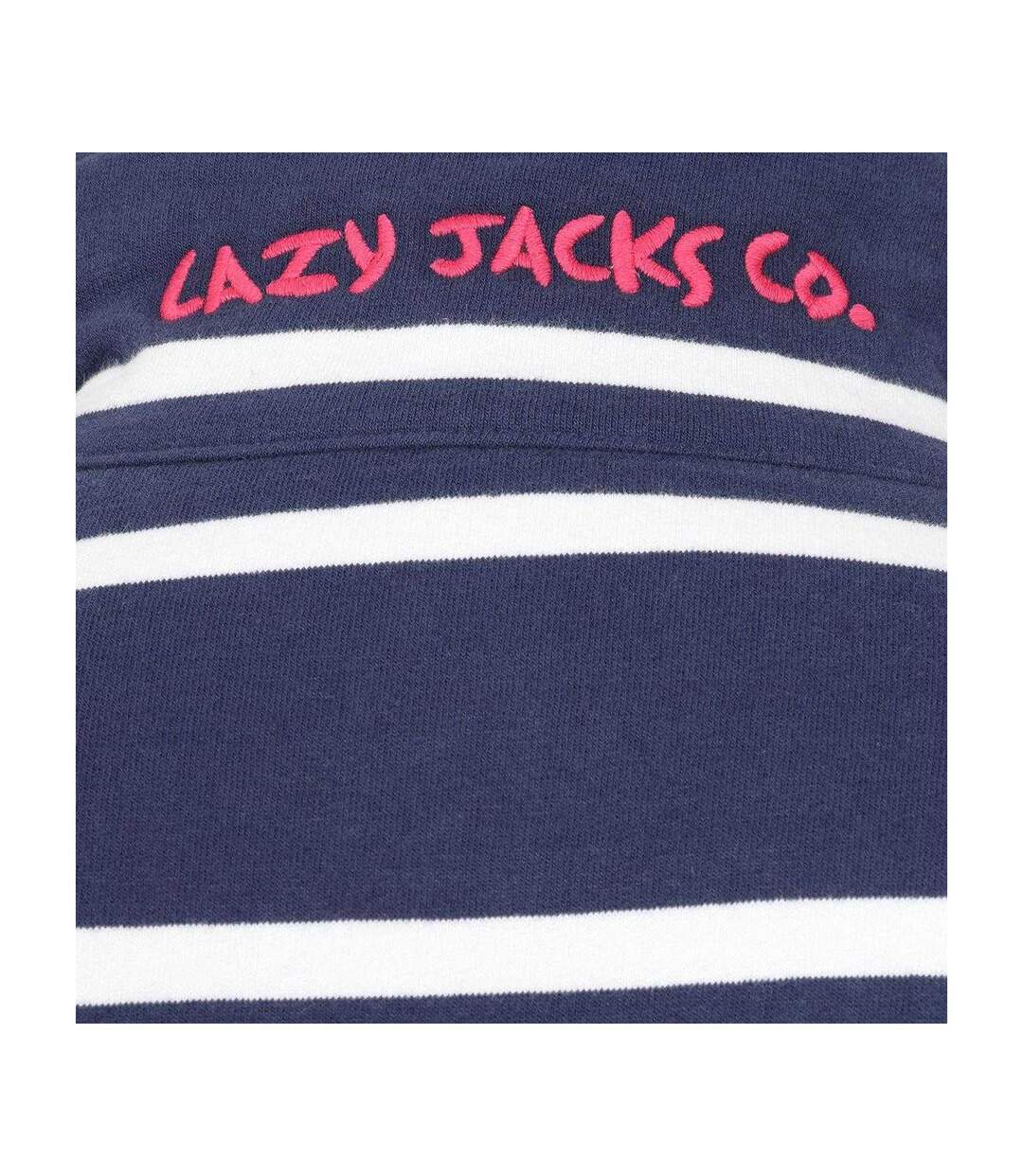 Womens/ladies Striped Full Zip Sweatshirt White Lazy Jacks-3