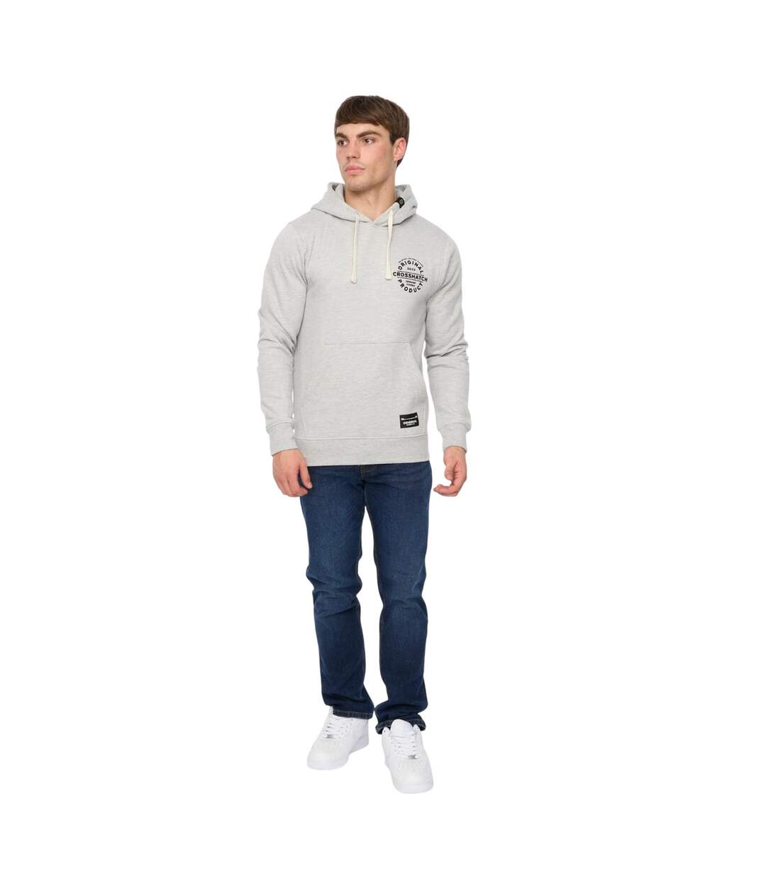 Sweat À Capuche Cresswell Homme Gris Chiné Crosshatch-1