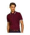 Asquith & Fox Mens Classic Fit Tipped Polo Shirt (Burgundy/  Sky)