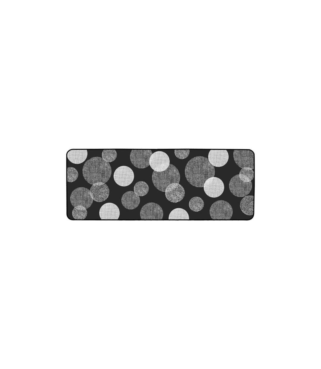 Tapis de Couloir Imprimé Oxana 45x120cm Noir-1