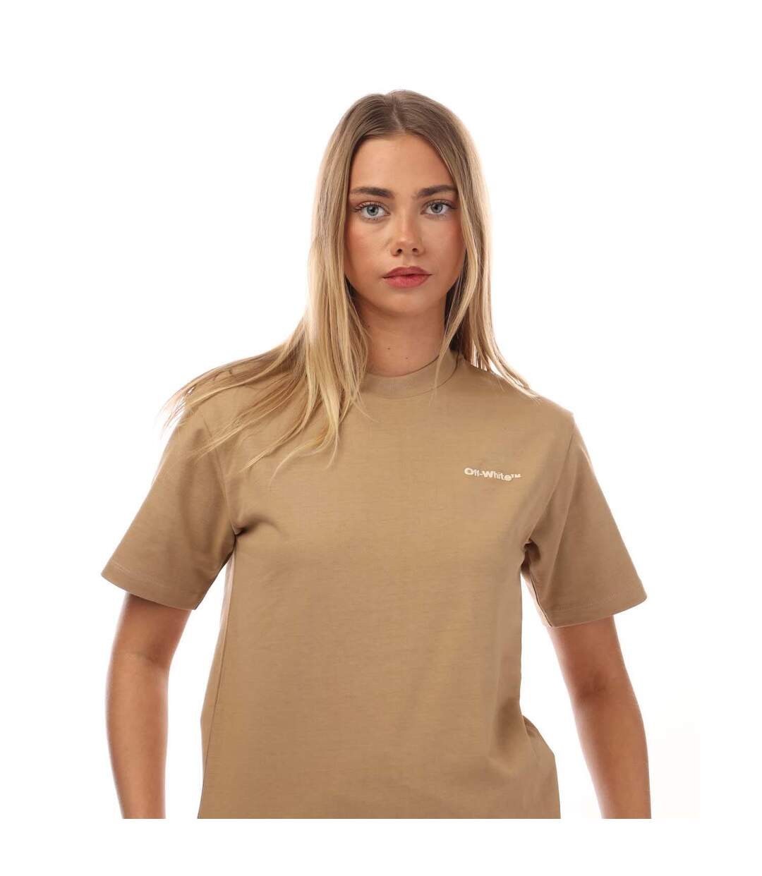 Womens/ladies For All T-shirt Brown Off White-4