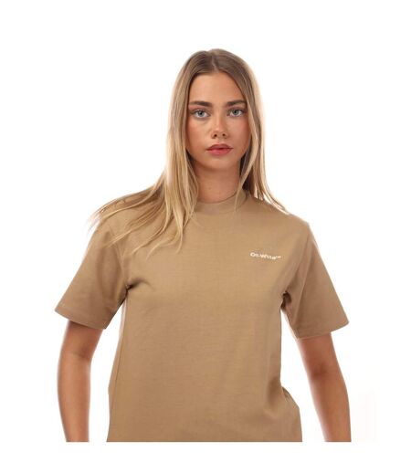 Womens/ladies For All T-shirt Brown Off White