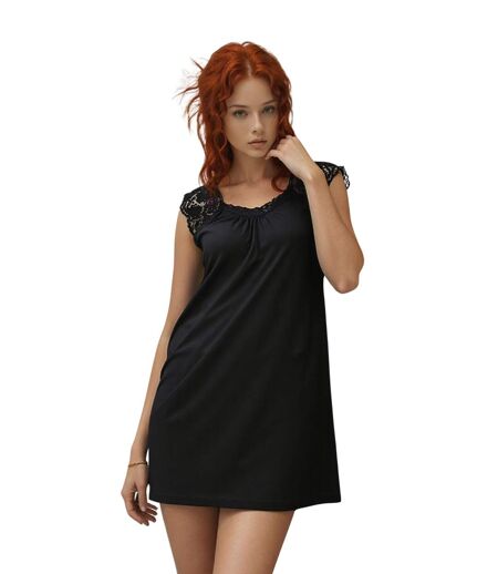 Robe Noire élégante en Dentelle Sans Manches - Longueur Genoux pour un Look Chic Printanier et Estival