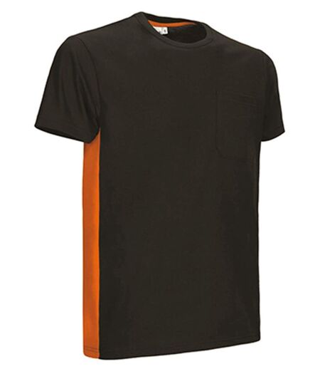 T-shirt bicolore - Unisexe - réf THUNDER - noir et orange