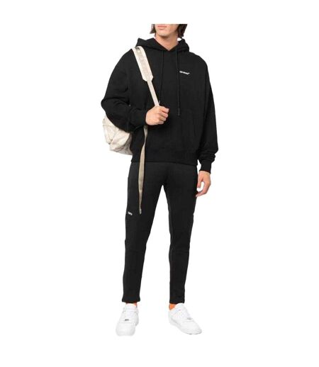 Unisex Adult Full Diag Jogging Bottoms Black Off White