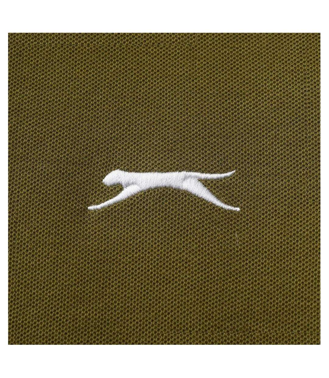 Mens Embroidered Logo Polo Shirt Khaki Slazenger-4