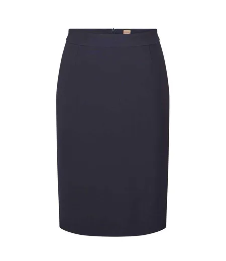 Womens/ladies Vilea Plain Pencil Skirt Blue Boss