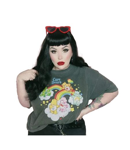 Unisex Adult Cloud Vintage Wash T-shirt Charcoal Care Bears