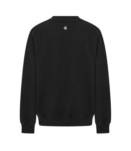 Womens/ladies Leon Logo Crew Neck Sweatshirt Black 4th & Reckless