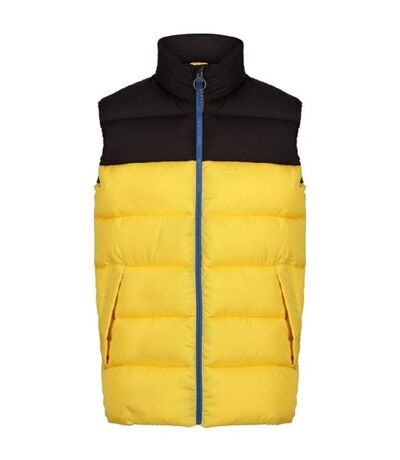 Bodywarmer matelassé vintage - Homme - TRA891 - jaune solar et noir