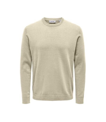 Pull Beige Homme Only & Sons 12Solid - L