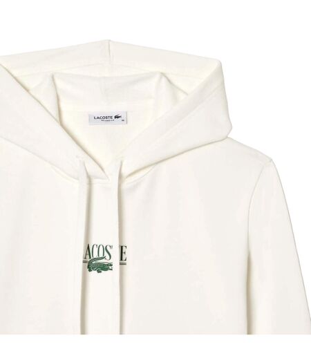 Womens/ladies Fleece Relaxed Fit Hoodie Cream Lacoste