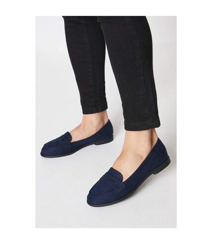 Womens/ladies lara penny strap loafers navy Dorothy Perkins