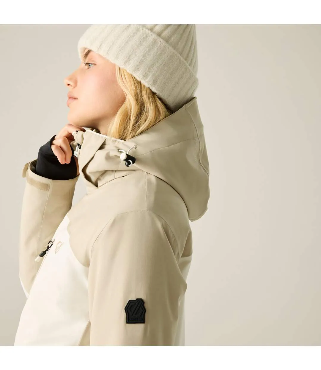 Womens/ladies Lumi Stretch Ski Jacket White Pepper Egret Dare 2B-4