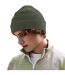 Bonnet En Coton Biologique Gaufré Vert Kaki Beechfield-1