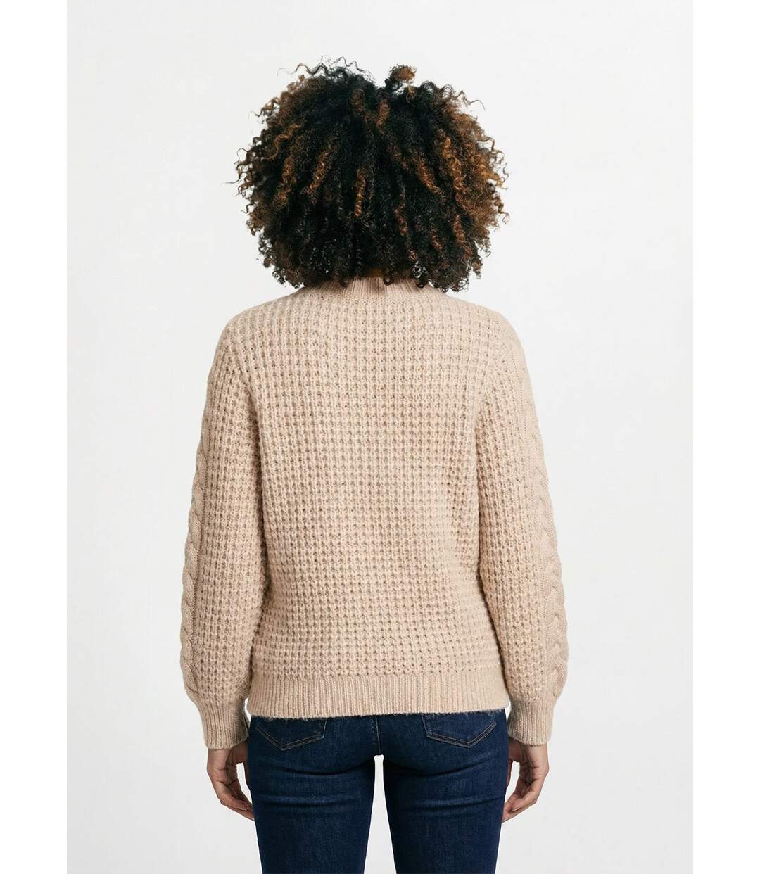 Pull chaud col rond maille moelleuse fantaisie-2