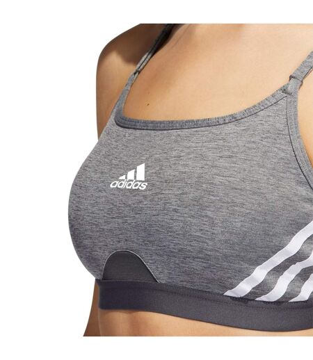 Brassière De Sport Entraînement Style Triple Rayures Aeroreact Femme Gris Adidas