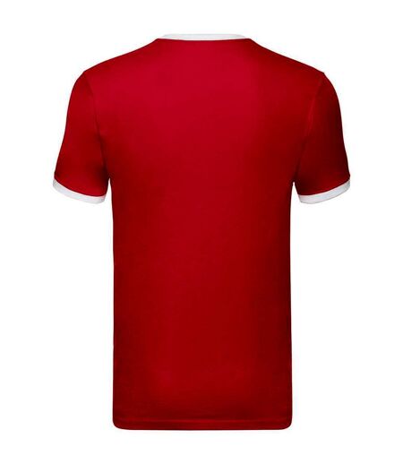 T-shirt ringer homme rouge / blanc Fruit of the Loom Fruit of the Loom