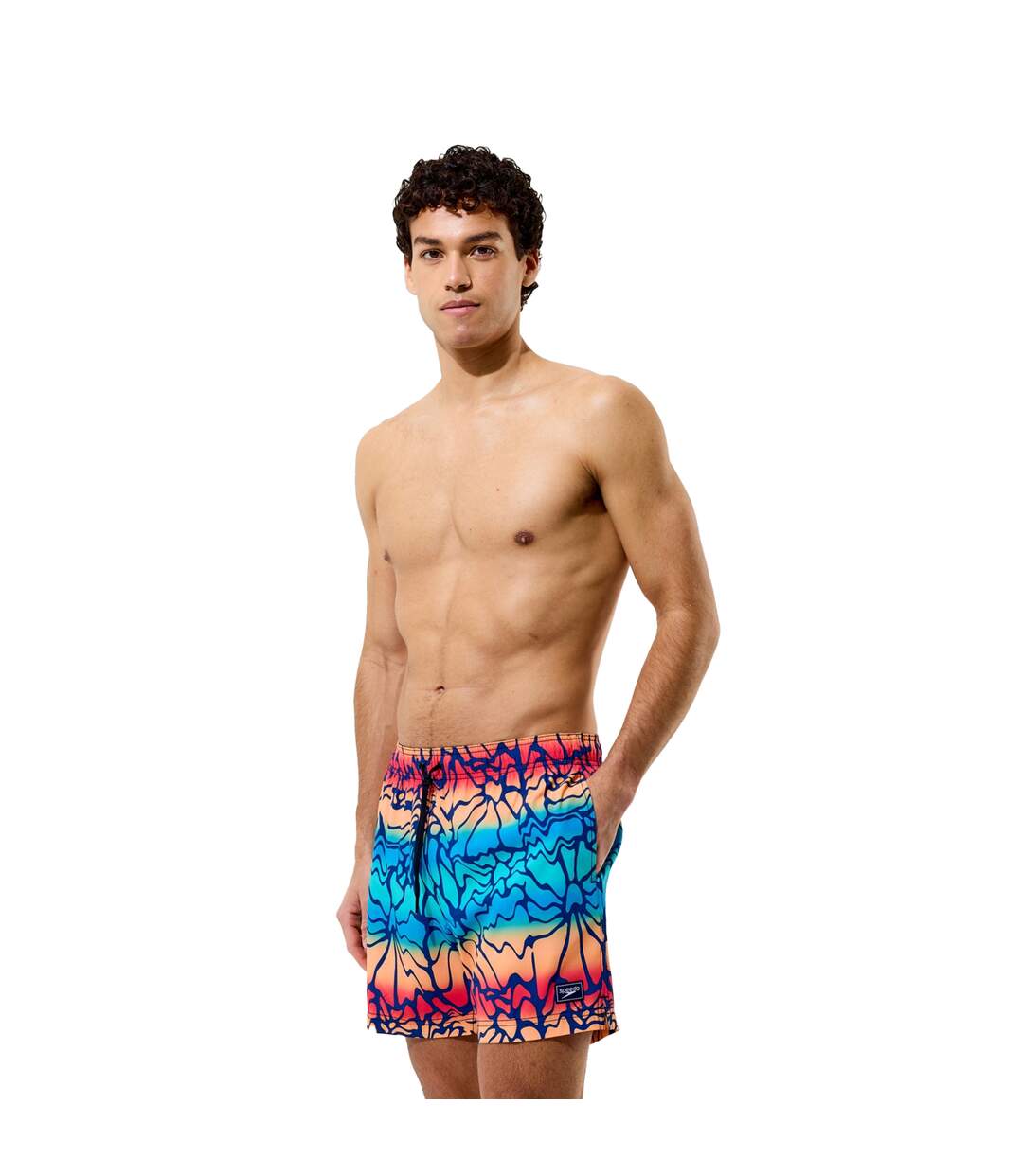 Mens Redondo Edge Patterned Swim Shorts Navy Speedo-1