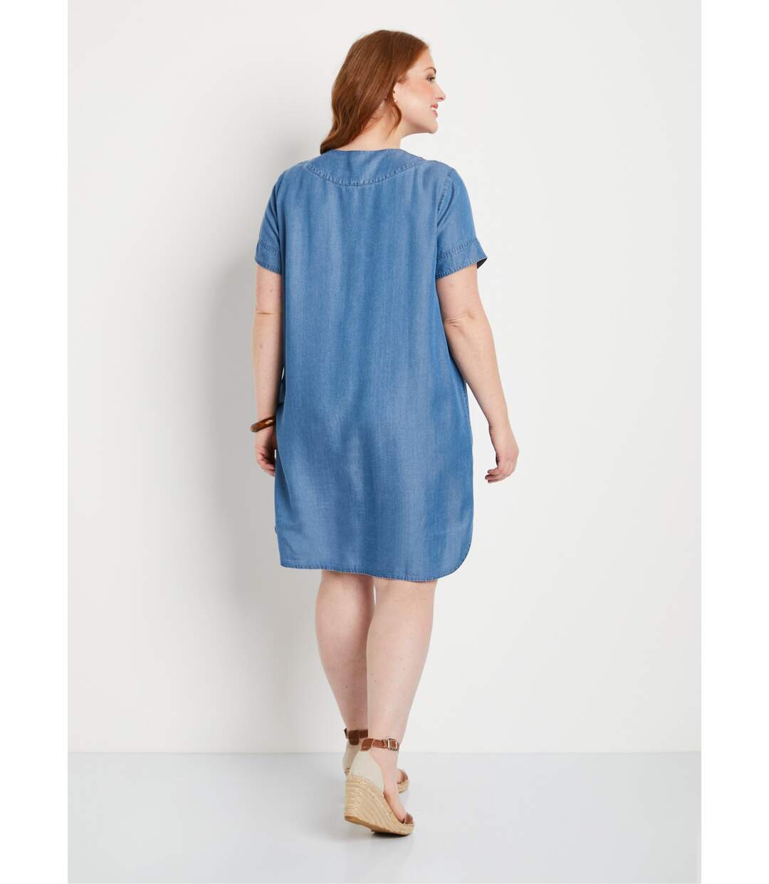 Robe courte droite tissu lyocell-2
