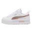 Womens/ladies Mayze Leather Platform Trainers White Glitter White Puma-2