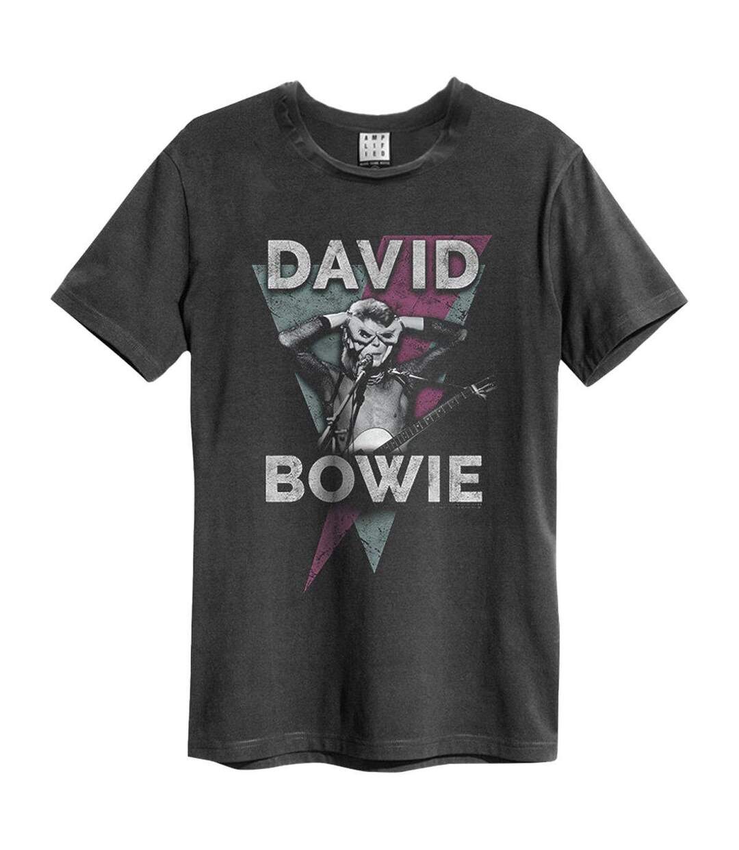 Unisex Adult Look Into My Eyes David Bowie T-shirt Charcoal Amplified-1