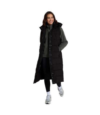 Womens/ladies Comfort Zone Longline Gilet Jet Black Animal