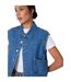 Womens/ladies Lucky Sleeveless Denim Jacket Mid Wash Threadbare-4