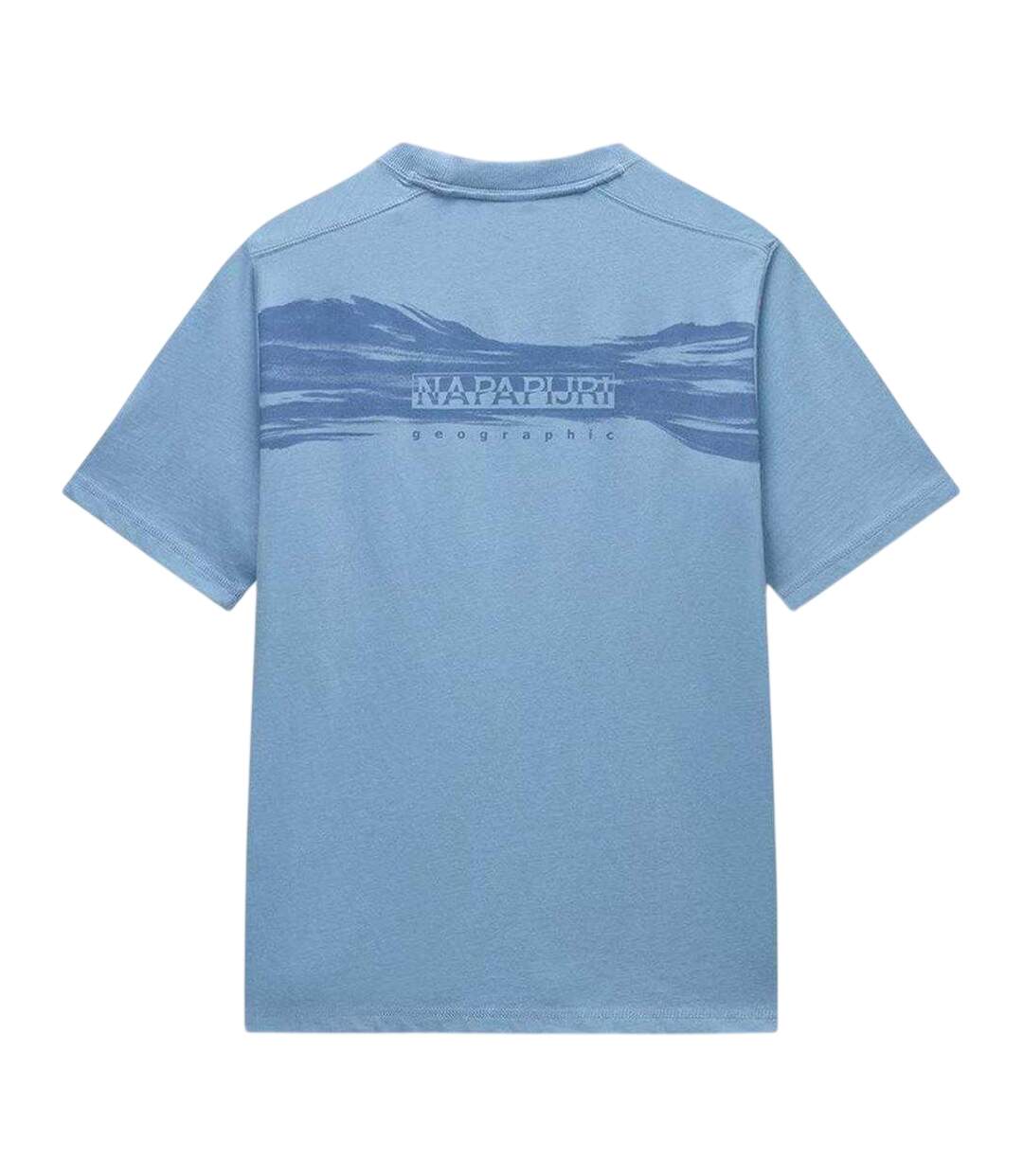 T-shirt Motif/style Imprimé Geographic Homme Denim Délavé Napapijri-2
