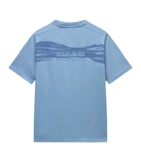 T-shirt Motif/style Imprimé Geographic Homme Denim Délavé Napapijri