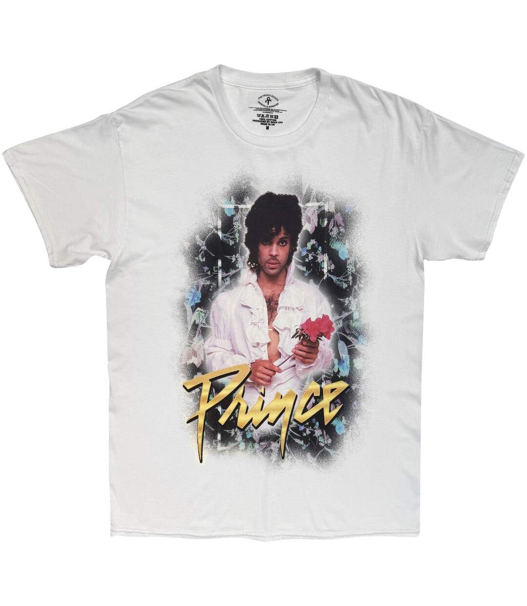 T-shirt Motif/style Fleurs Adulte Blanc Prince-1