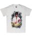 T-shirt Motif/style Fleurs Adulte Blanc Prince-1