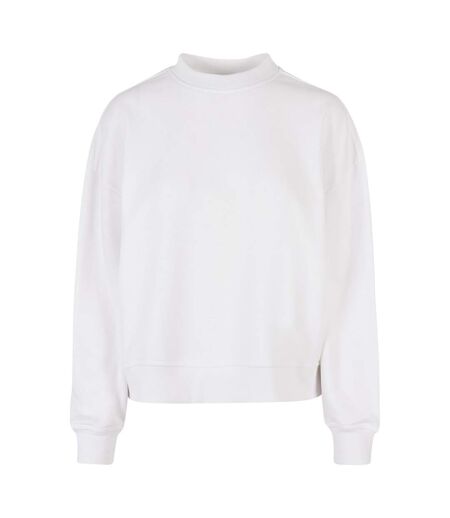 Sweat-shirt Surdimensionné À Col Ras Du Cou Womens/ladies Blanc Build Your Brand