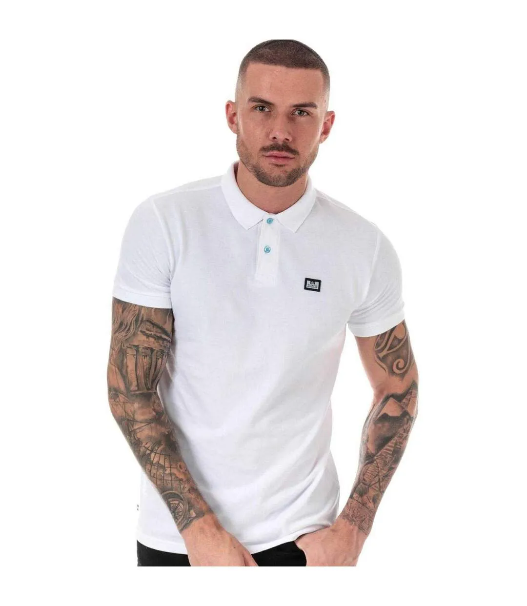 Mens Barnum Cotton Polo Shirt White Weekend Offender-1