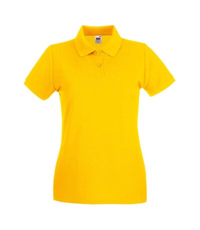 Fruit Of The Loom Ladies Lady-Fit Premium Short Sleeve Polo Shirt (Sunflower)