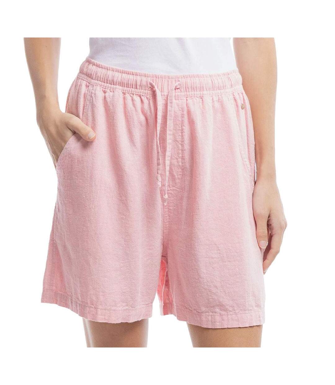 Short en lin rose femme teddy smith jett linen-1