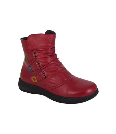 Bottines femme rouge Mod Comfys