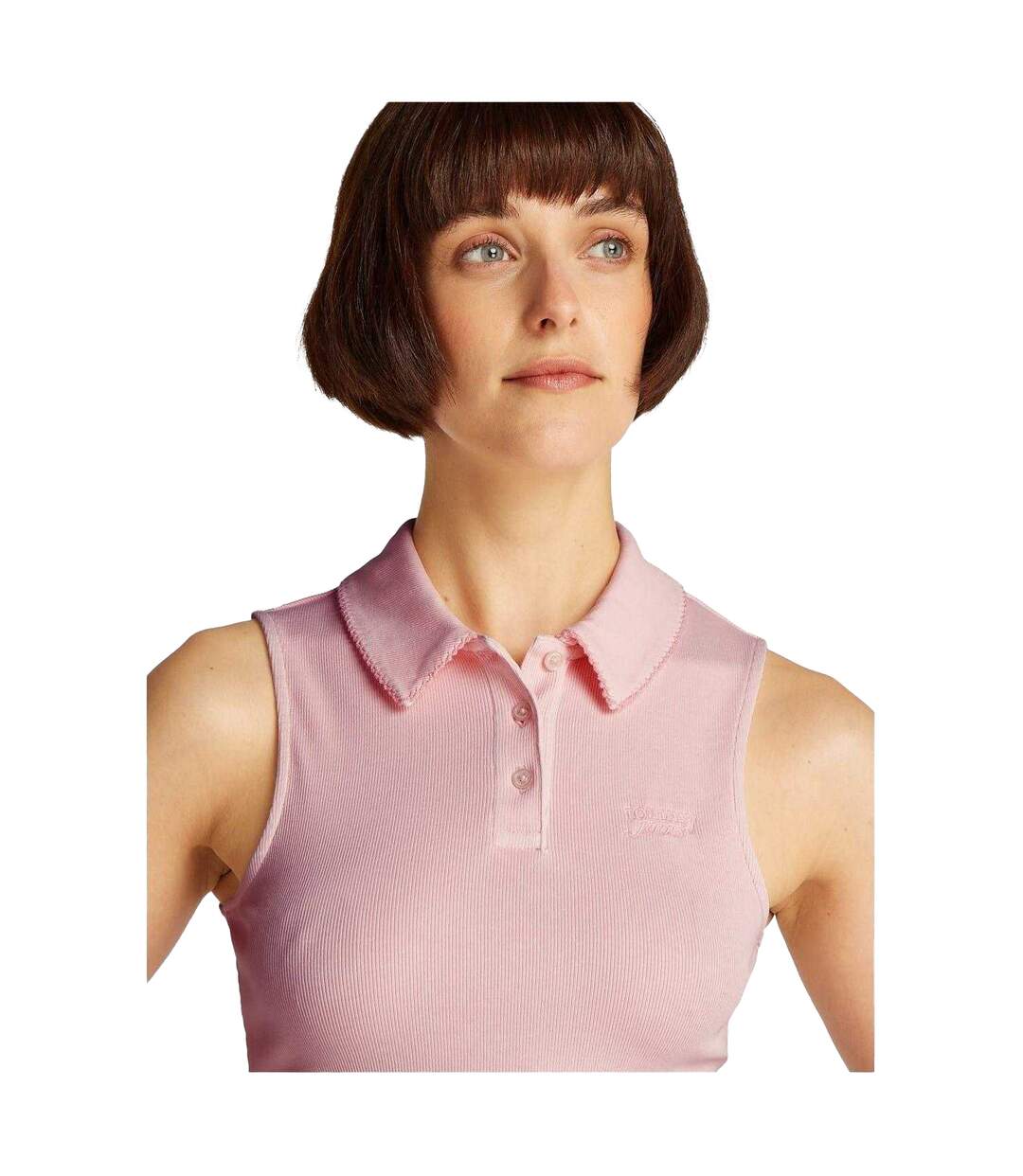 Polo Sans Manches Femme Rose Tommy Jeans-4