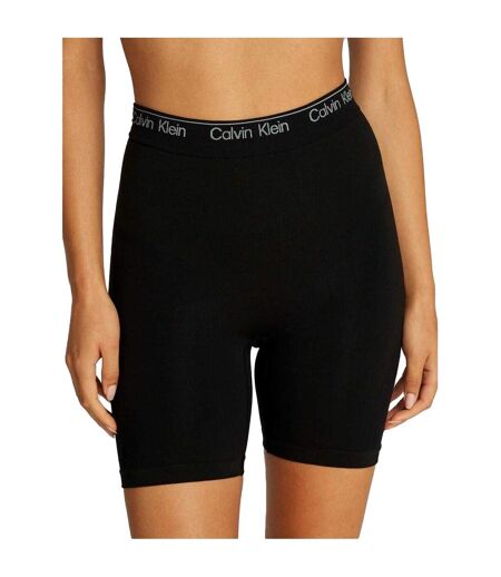 Womens/ladies Seamless Slim Compression Shorts Black Calvin Klein