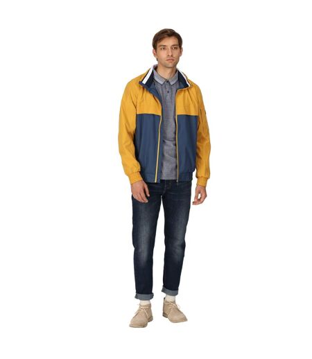 Mens Shorebay Colour Block Waterproof Jacket Gold Straw Dark Denim Regatta