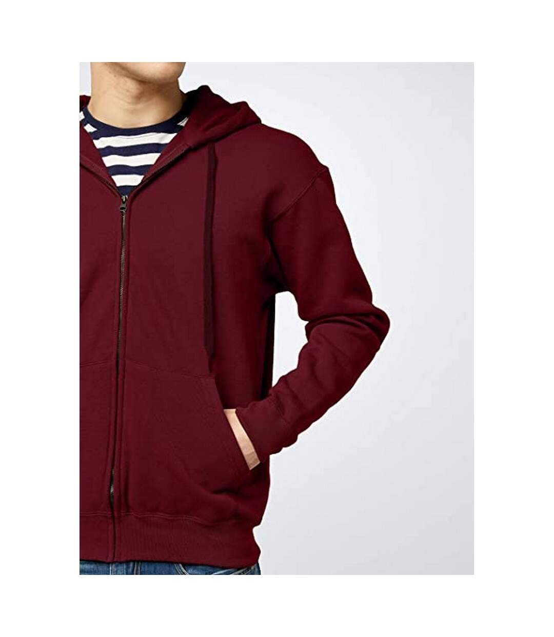 Fruit Of The Loom Mens Premium 70/30 Hooded Zip-Up Sweatshirt / Hoodie (Burgundy)