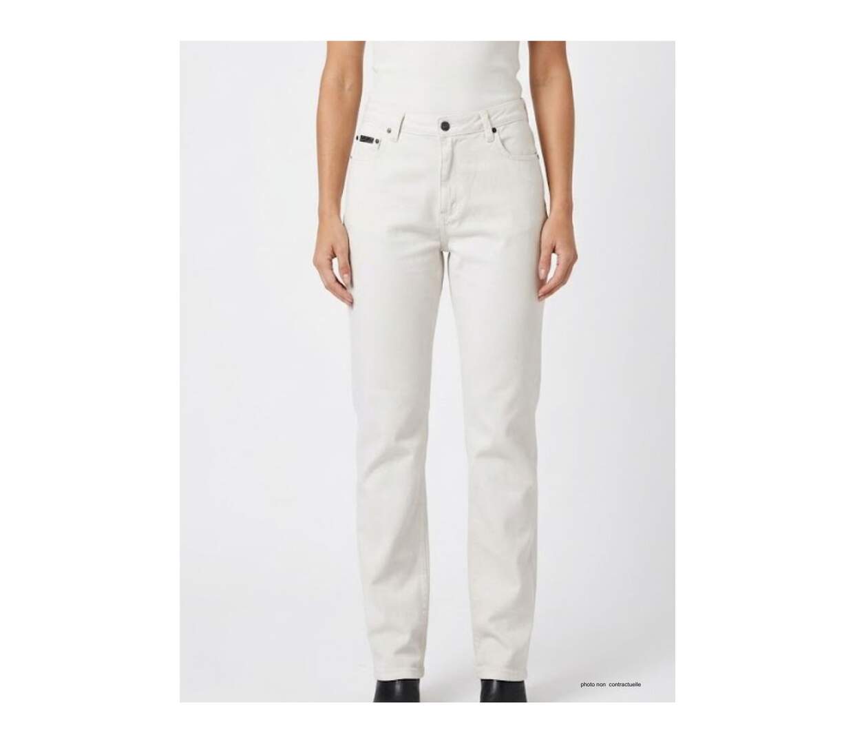 Pantalon Mayflower FIANA2 blanc coupe droite : le confort du stretch au quotidien-3