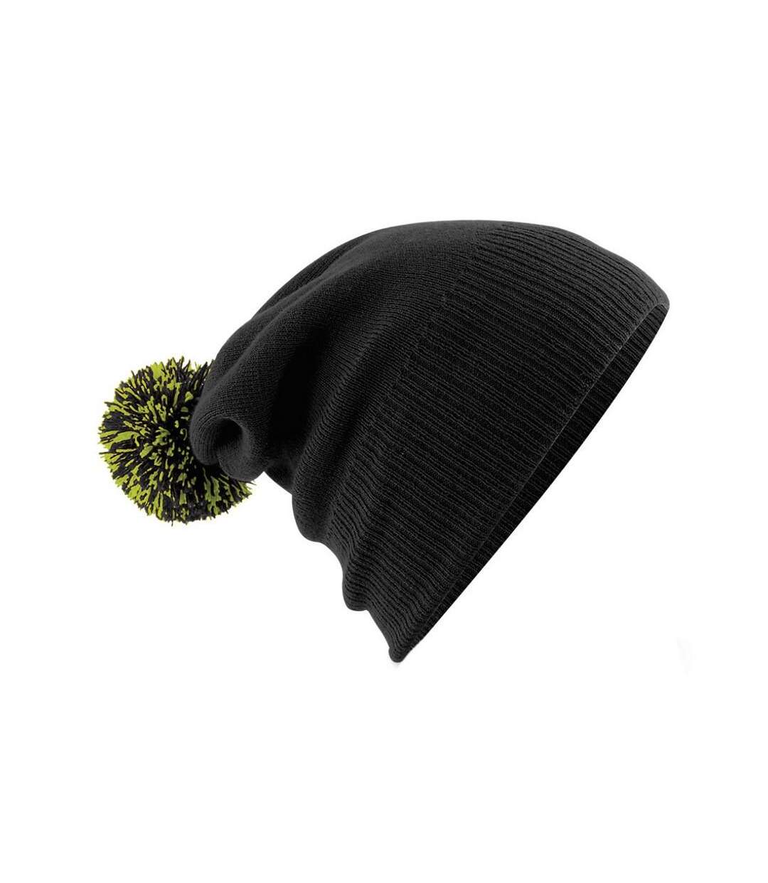 Adultes Bonnet Unisexe Snowstar Noir Vert Clair Beechfield-3
