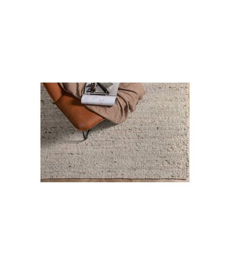 Tapis Déco en Laine Loump 160x230cm Blanc & Beige